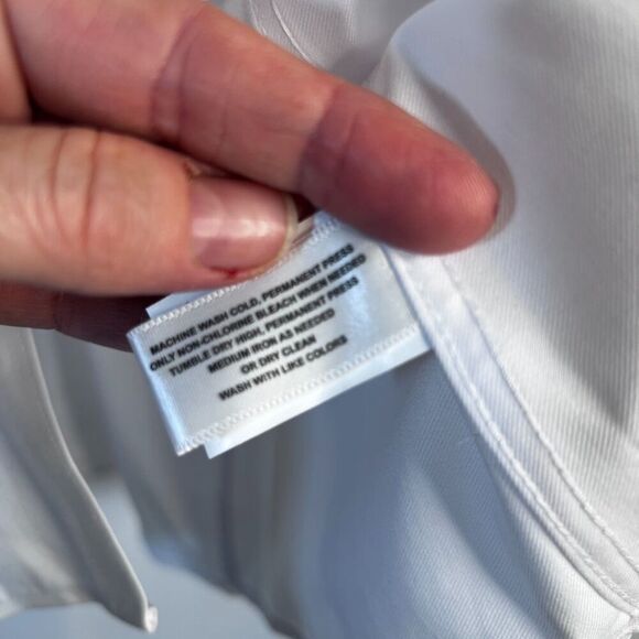 Cutter & Buck White Button Up Dress Shirt Long Sleeve "Elite Producer" Logo LG - Picture 8 of 10